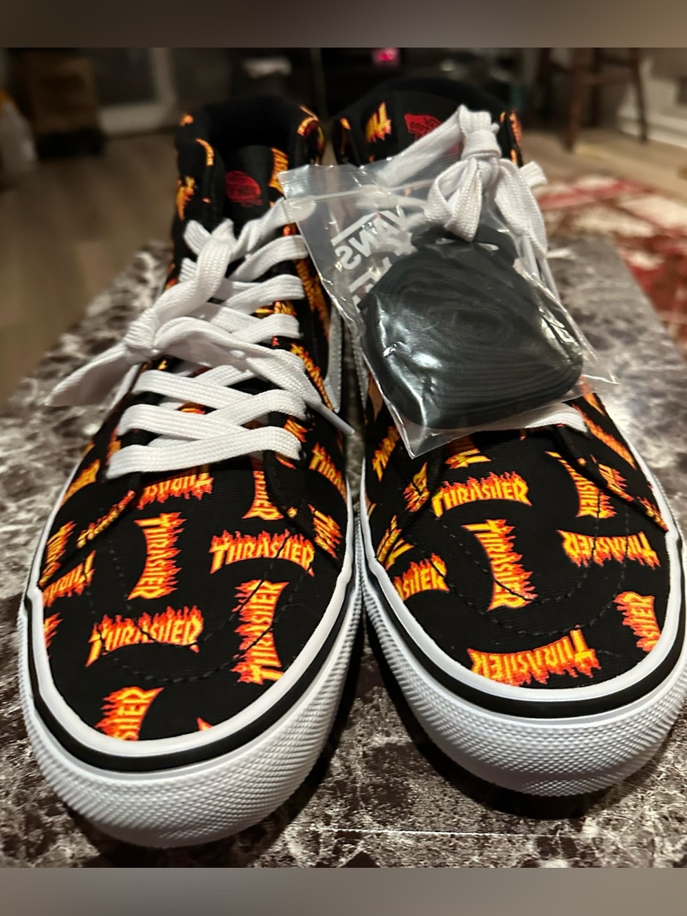 Vans x Thrasher Men’s Black Flame Logo Shoes